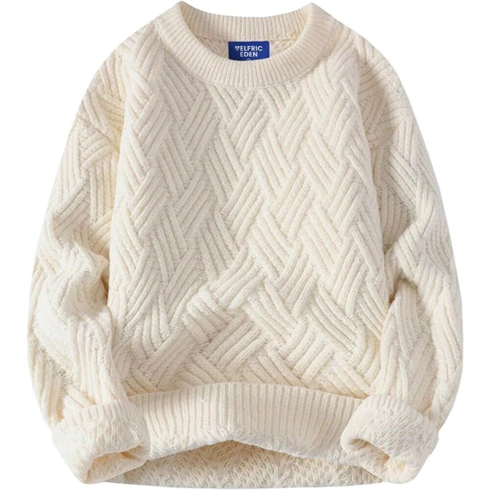 Oversized Knit Sweater Crewneck Baggy Casual Pullover Fall Clothes